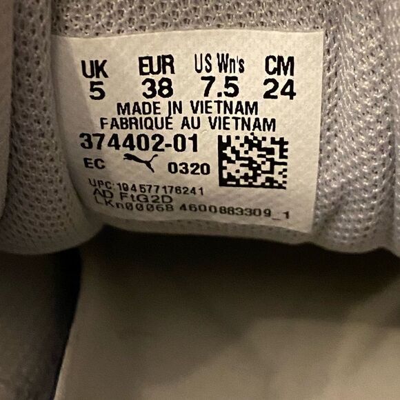 Puma Running NYC System Sz 7.5 Gray Sparkle Rhinestone Leather Running Sneakers - Picture 7 of 8